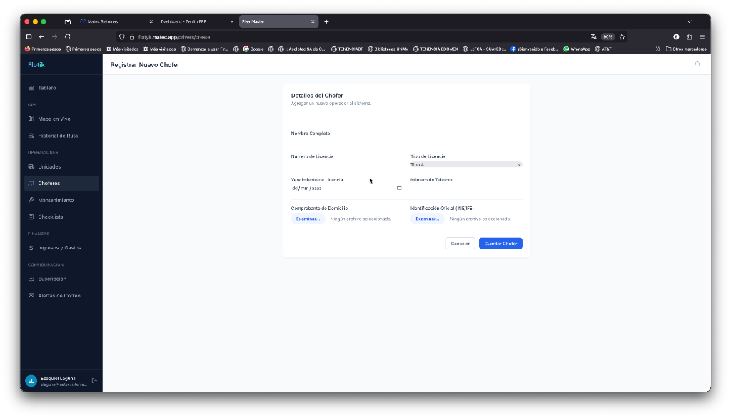Registro de Conductores