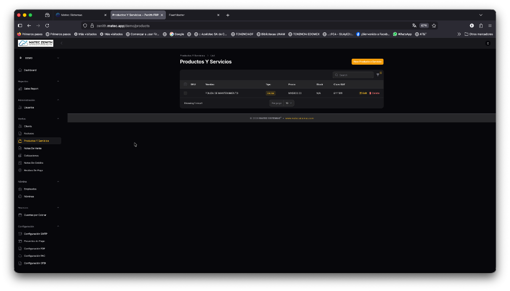 Gestión de Productos - ZENITH
